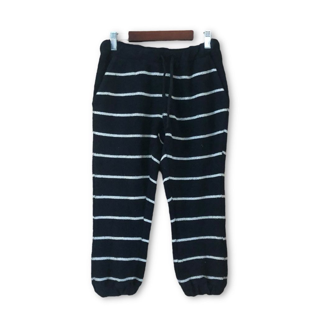 Chaser Black and Salt Striped Knit Capris NWT Size XS Coastal Summer Casual